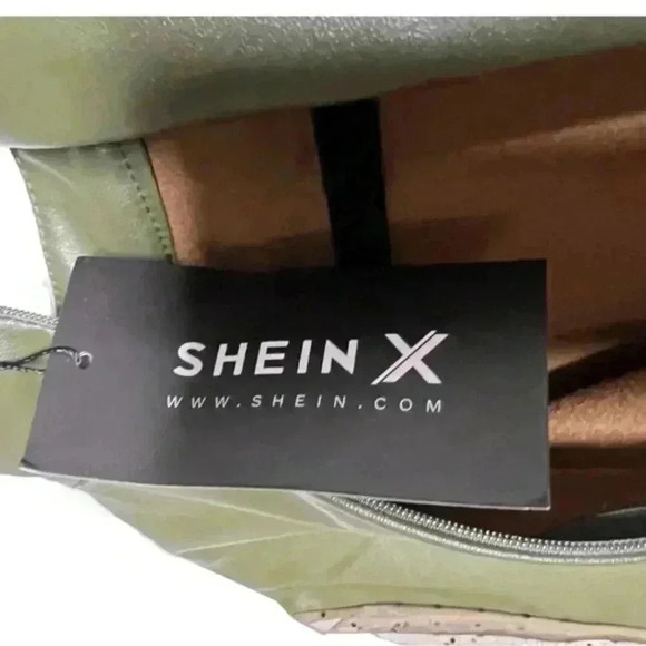 Chic Faux Leather-Inspired Sheer Green Dress (Size Small) - Picture 9 of 14